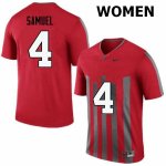 NCAA Ohio State Buckeyes Women's #4 Curtis Samuel Throwback Nike Football College Jersey FQW2845KL